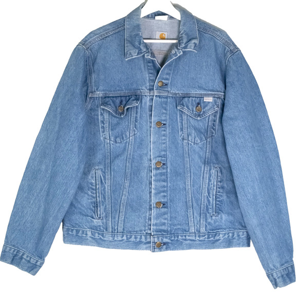 Carhartt Denim Truckers jacket 100 Anniversary 1889-1989 Men's Size M VTG 80's - Picture 1 of 15